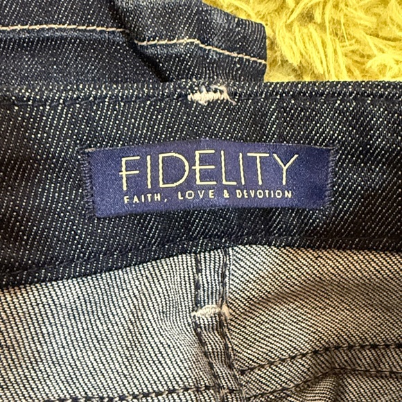 Fidelity Denim Dark Blue Mid Rise Straight Jeans NWT - Picture 5 of 7